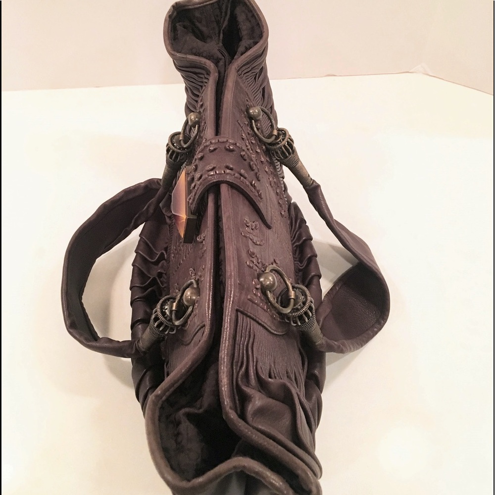 Christian Dior Brown Plisse Grand Panier Bag - Picture 2 of 8